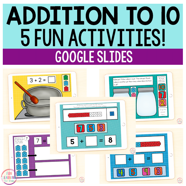 Addition to 10 | 5 Activities | Google Slides