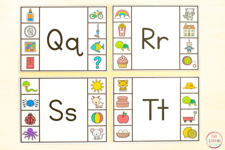 Alphabet Beginning Sounds Clip Cards