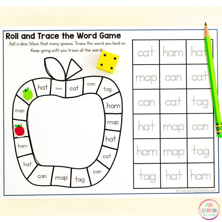 Editable Word Work Board Game Worksheets - No Prep Sight Word & Spelling Games
