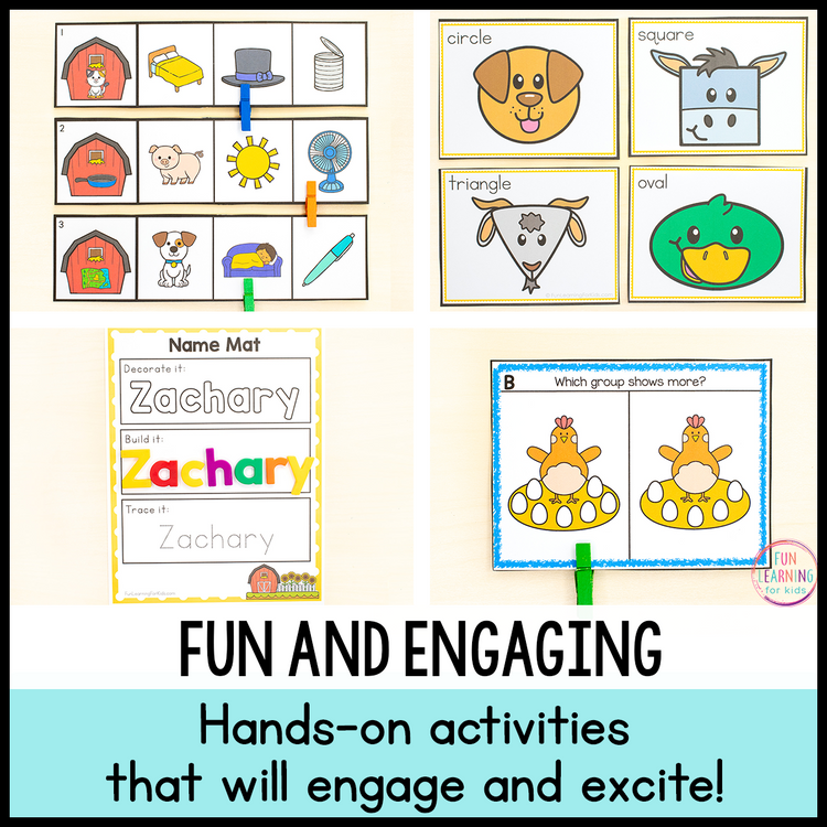 Farm Theme Math & Literacy Centers for Preschool, Pre-K & Kindergarten