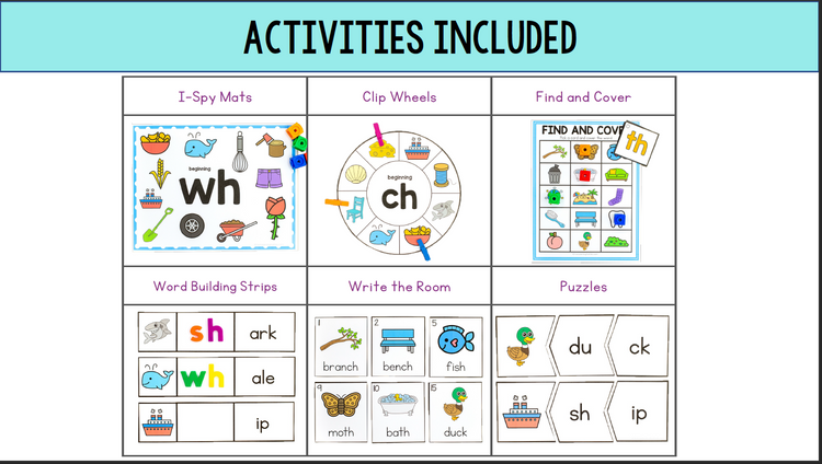 Digraphs Activities, Centers & Games | Digraph Phonics Activities