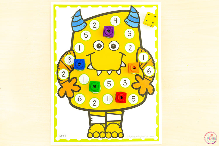 Silly Monster Roll and Cover the Number Activity - NO PREP
