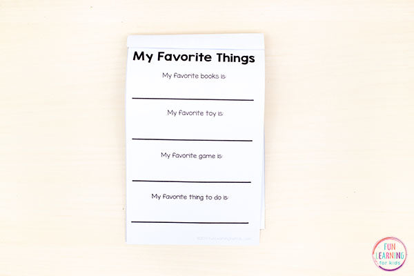 All About Me Activities