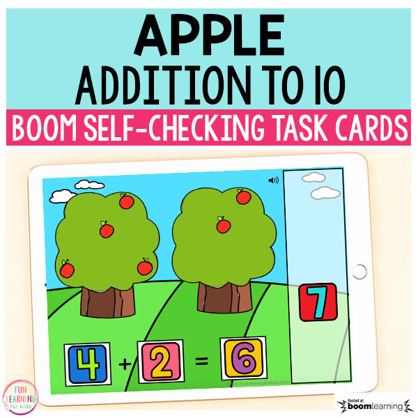 Apple Addition to 10 Boom Cards™ | Digital Task Cards