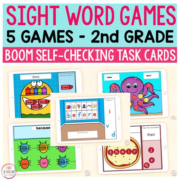 Sight Word Games | 5 Activities - Second Grade | Boom Cards™