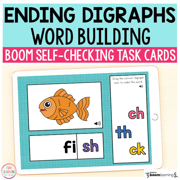 Ending Digraphs Word Building Boom Cards™ | Digital Task Cards