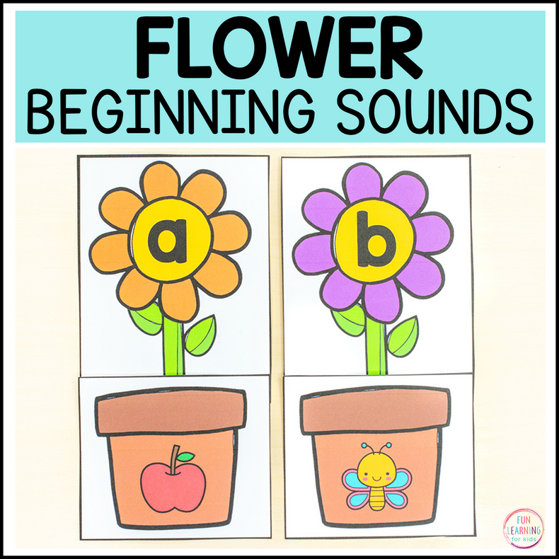 Flower Beginning Sounds Alphabet Puzzles for Preschool & Kindergarten
