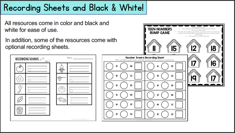 Gingerbread Math and Literacy Centers for Preschool, Pre-K & Kindergarten
