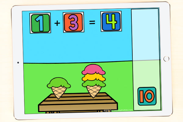 Ice Cream Addition Activity Boom Cards™ | Digital Task Cards