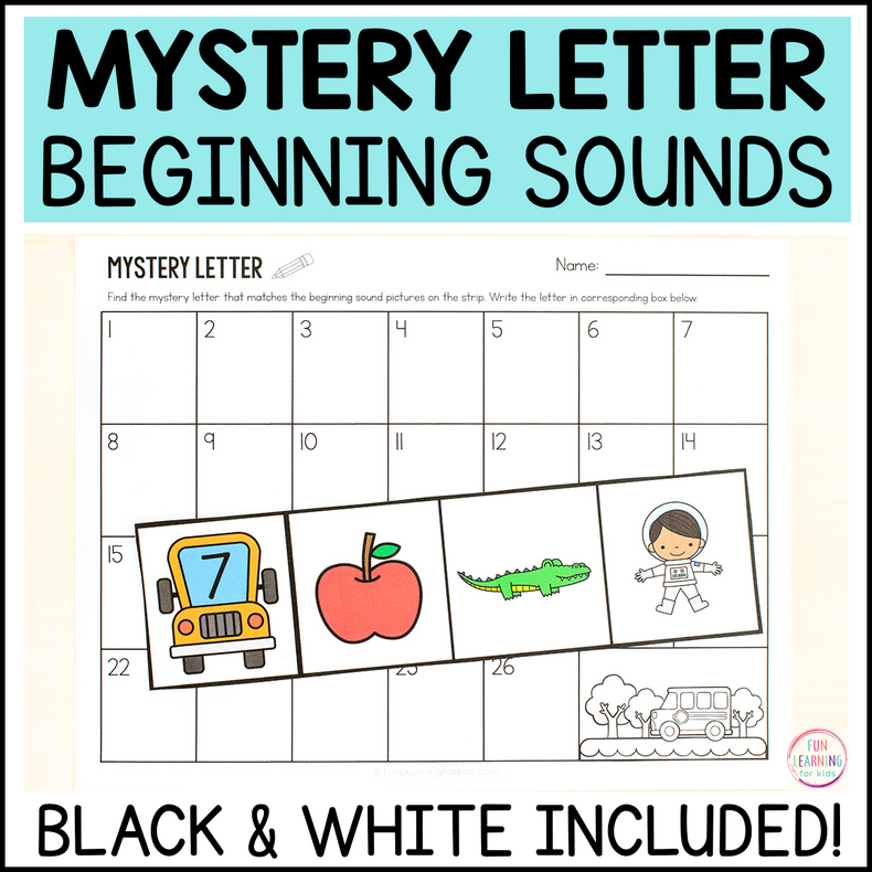 Back to School Mystery Letter Beginning Sounds and Letter Identification Game
