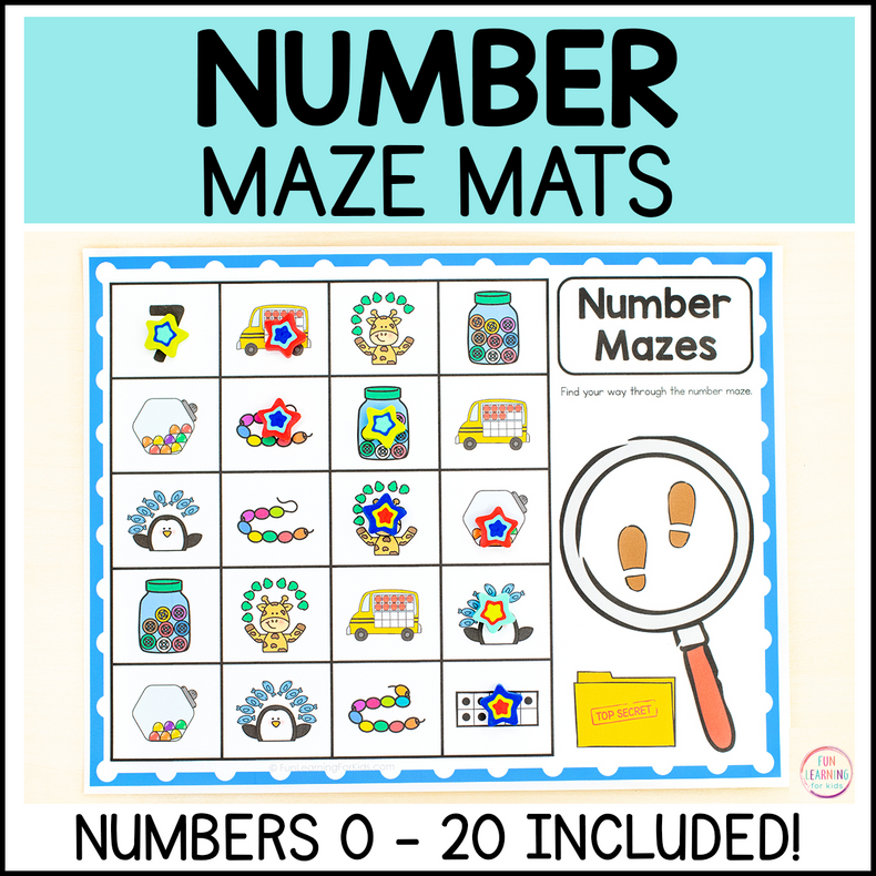 Number Sense Maze Mats for Math Centers & Building Number Sense