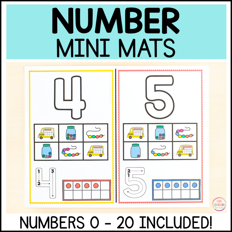 Number Sense Mini Mats for Math Centers & Building Number Sense