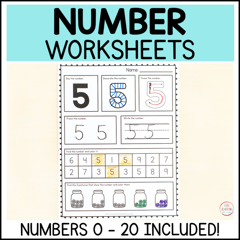 Number Worksheets | Number Sense Worksheets | Number Practice Pages