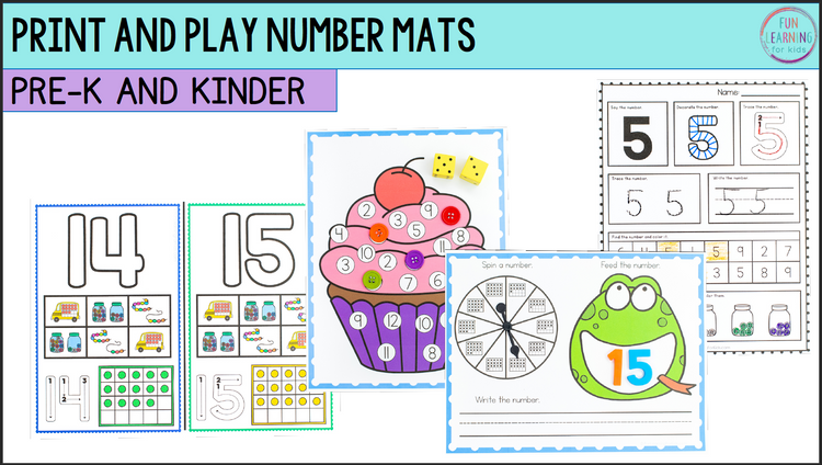 Number Mats and Number Worksheets - NO PREP Number Sense Activities