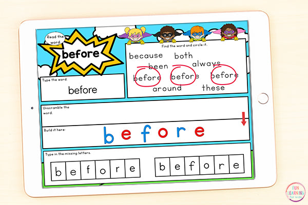 Superhero Sight Word Mats Second Grade - Google Slides
