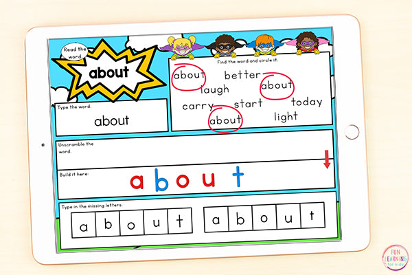 Superhero Sight Word Mats Third Grade - Google Slides