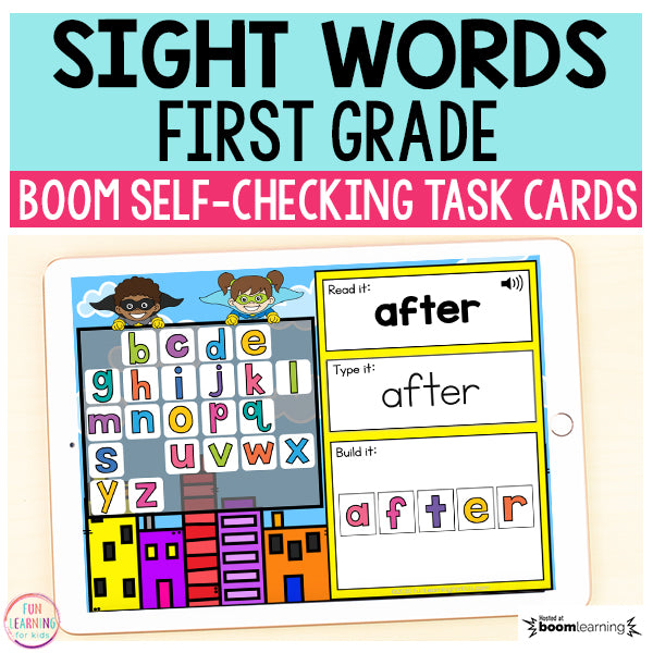 Superhero Sight Words First Grade Boom Cards™ | Digital Task Cards