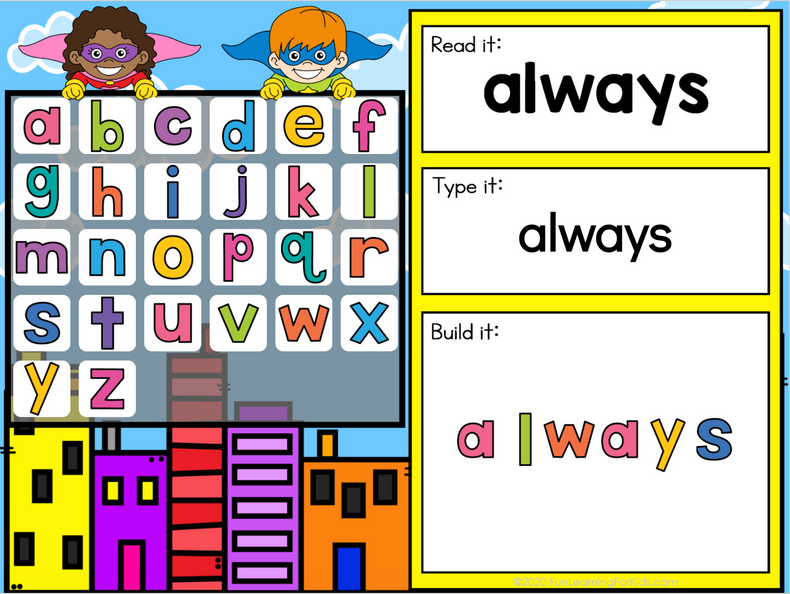 Superhero Sight Words Second Grade - Google Slides