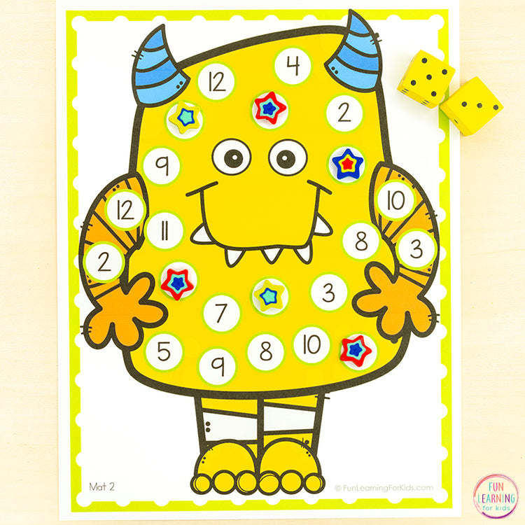 Silly Monster Roll and Cover the Number Activity - NO PREP