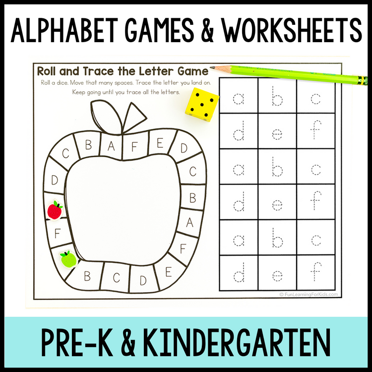 Alphabet Game Worksheets - No Prep Letter Recognition and Sounds Phonics Games