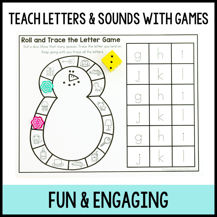 Alphabet Game Worksheets - No Prep Letter Recognition and Sounds Phonics Games