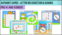 Alphabet Board Games - No Prep Letter Recognition and Sounds Phonics Games