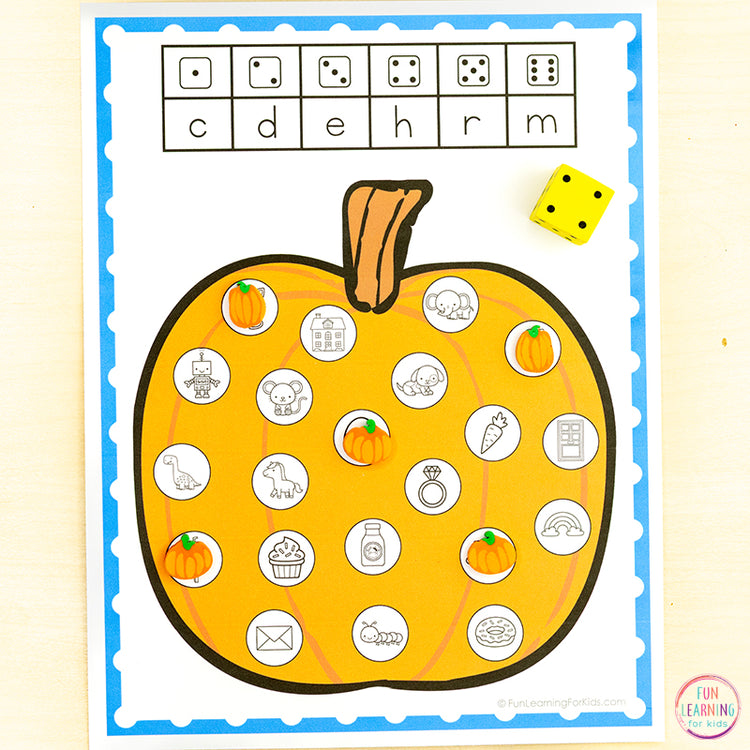 Beginning Sounds Roll and Cover Alphabet Games - NO PREP Letter Sounds Games
