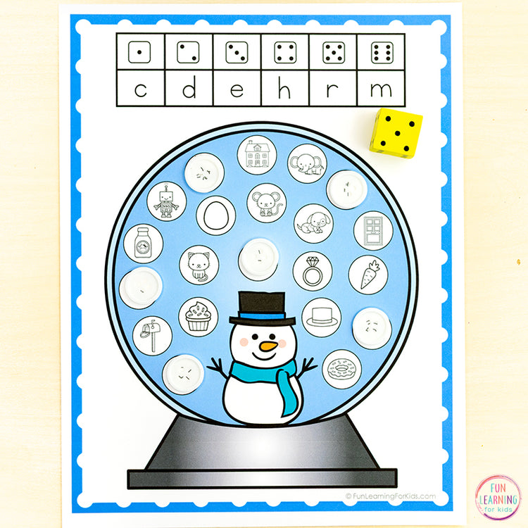 Beginning Sounds Roll and Cover Alphabet Games - NO PREP Letter Sounds Games