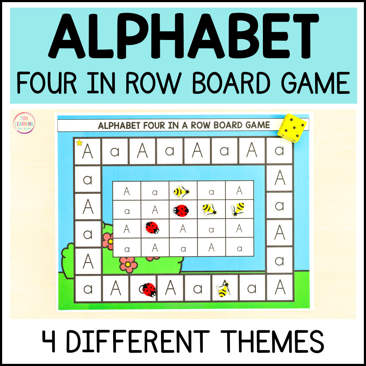 Alphabet Letter Recognition Four in a Row Board Game – Fun Learning for ...