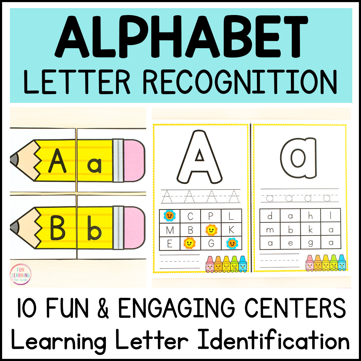 Alphabet Activities Bundle - Letter Recognition & Beginning Sounds Centers