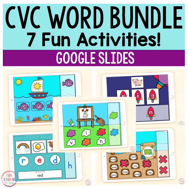 CVC Words Bundle | 7 Activities | Google Slides