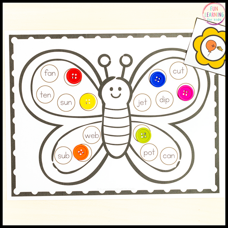 CVC Find and Color Sheets Phonics Activity - Blending and Segmenting Phonemes