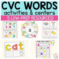 Phonics Bundle - Science of Reading Centers - Alphabet, CVC, Blends, Digraphs, CVCe