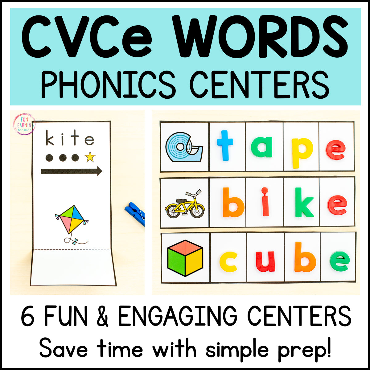 CVCe Words Activities & CVCe Centers | Reading CVCe Words, Magic E ...