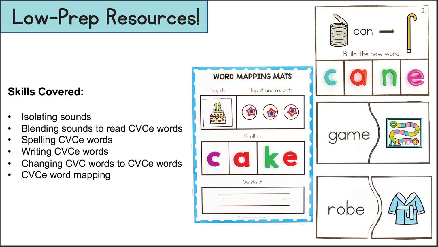 CVCe Words Activities & CVCe Centers | Reading CVCe Words, Magic E