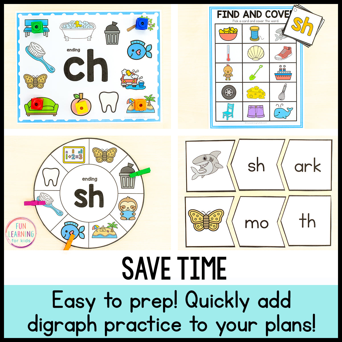 Digraphs Activities, Centers & Games | Digraph Phonics Activities – Fun ...