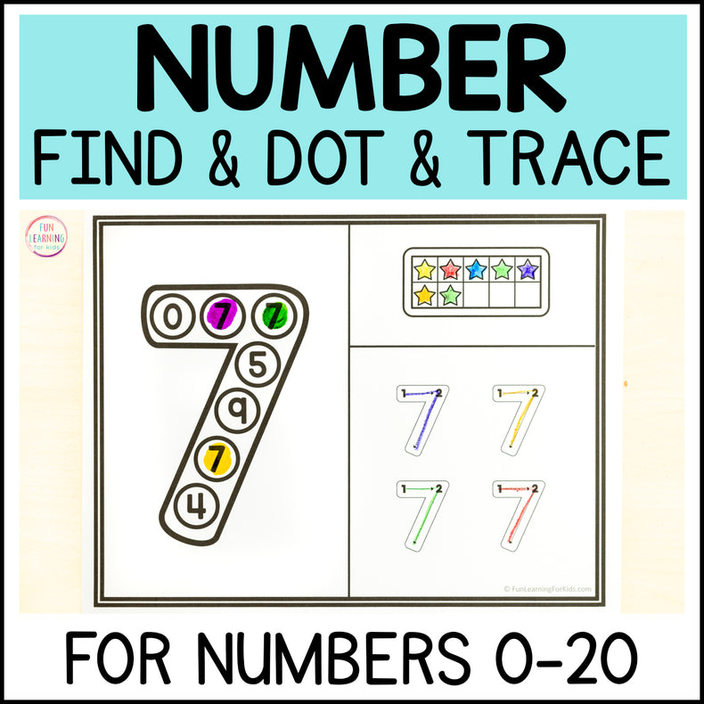 Number Worksheets - Find and Dot the Number Tracing Worksheets for Number Sense
