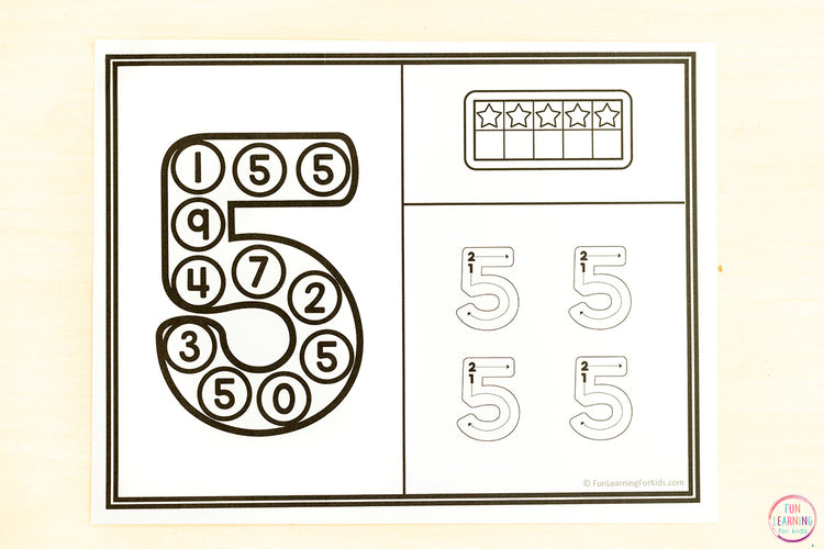 Number Worksheets - Find and Dot the Number Tracing Worksheets for Number Sense