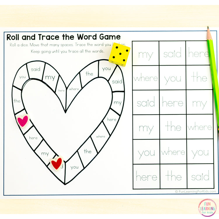 Editable Word Work Board Game Worksheets - No Prep Sight Word & Spelling Games