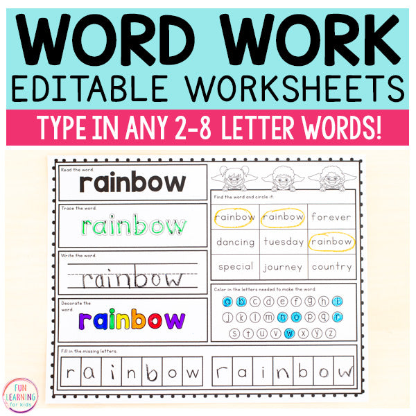 Editable Sight Word Games and Worksheets Bundle | Editable Word Work A ...