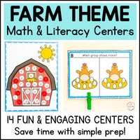 Theme Math and Literacy Centers Bundle for Pre-K & Kindergarten