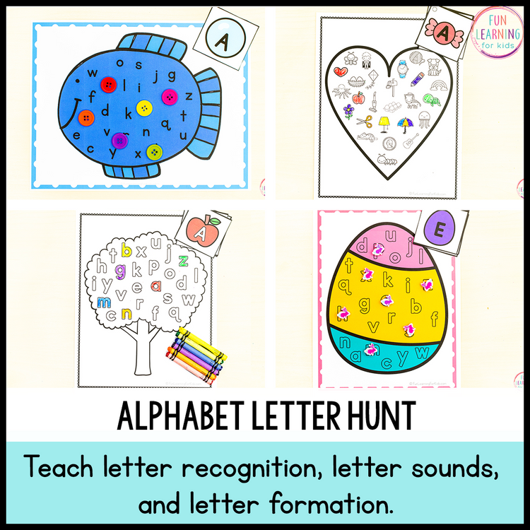 Find and Color Alphabet Activity for Letters and Sounds - Alphabet Letter Hunt