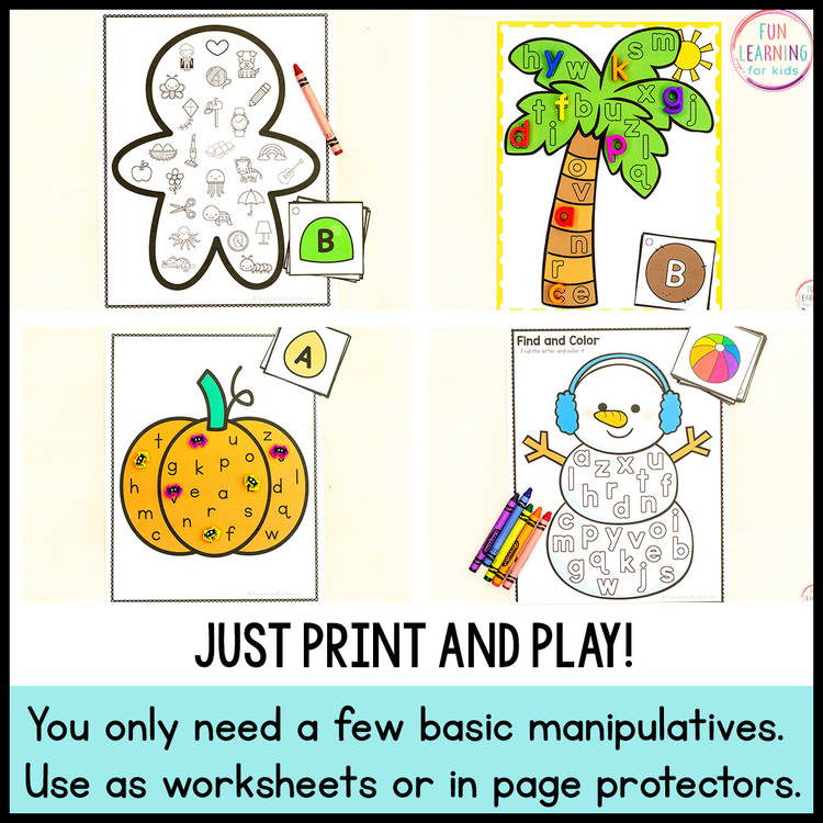 Find and Color Alphabet Activity for Letters and Sounds - Alphabet Letter Hunt