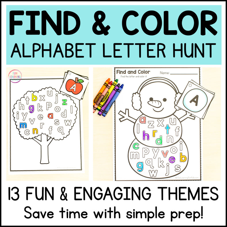 Find and Color Alphabet Activity for Letters and Sounds - Alphabet Letter Hunt