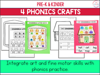 Gingerbread Phonics Crafts - Letter Recognition, Letter Sounds, CVC Words