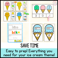 Ice Cream Theme Math & Literacy Centers for Preschool, Pre-K & Kindergarten