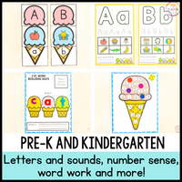 Ice Cream Theme Math & Literacy Centers for Preschool, Pre-K & Kindergarten