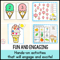 Ice Cream Theme Math & Literacy Centers for Preschool, Pre-K & Kindergarten