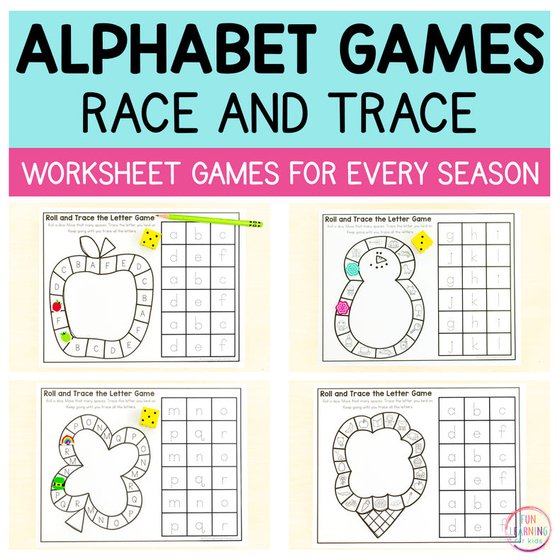 Alphabet Game Worksheets - No Prep Letter Recognition and Sounds Phonics Games