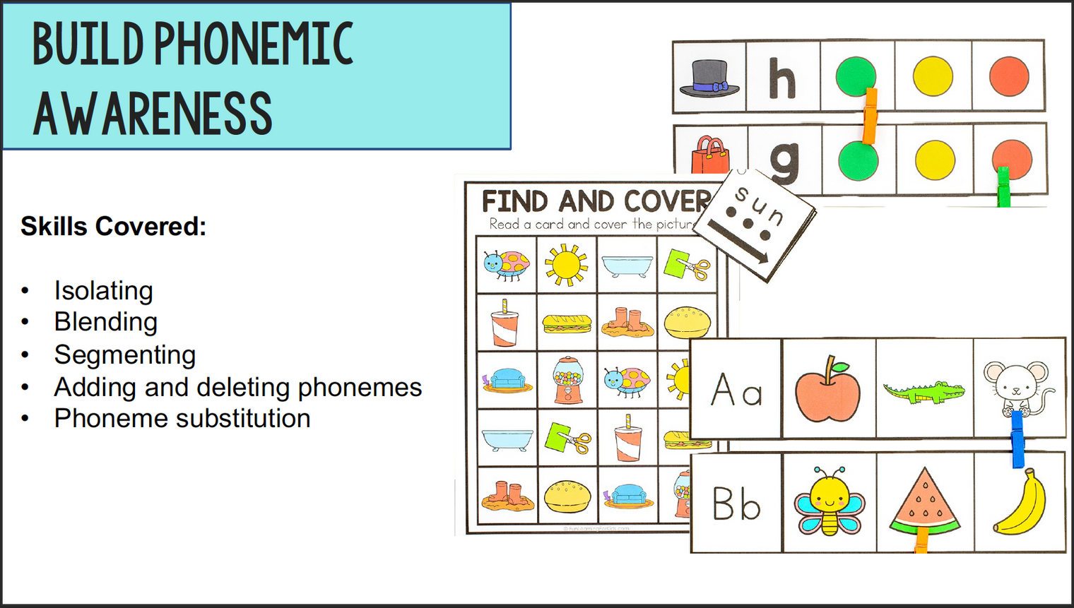 Phonemic Awareness Centers and Activities | Phonics Centers | SOR